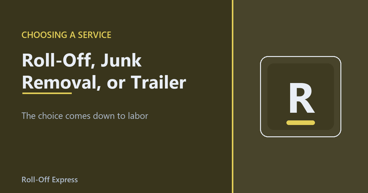 Roll-Off, Junk Removal, or Trailer?