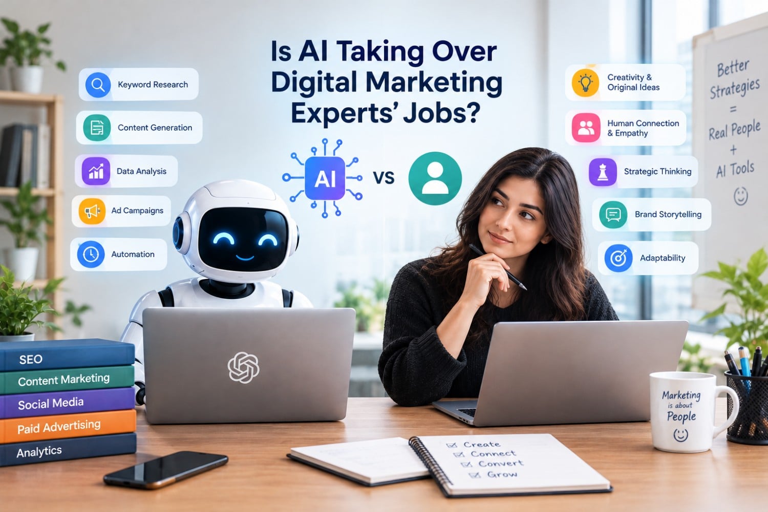 AI vs Human Digital Marketing