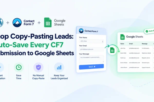 Contact Form 7 submissions automatically saved to a Google Sheets spreadsheet