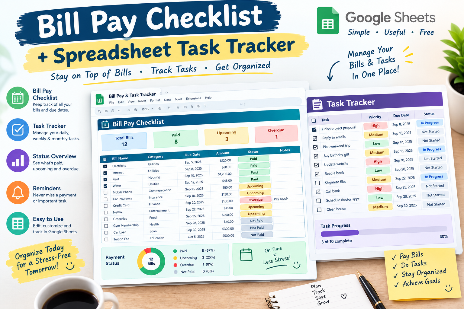 Bill Pay and Task Tracker Template