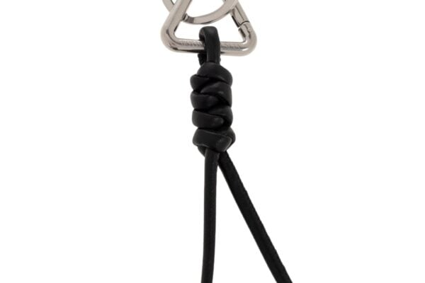 Bottega Keychain, Black Leather