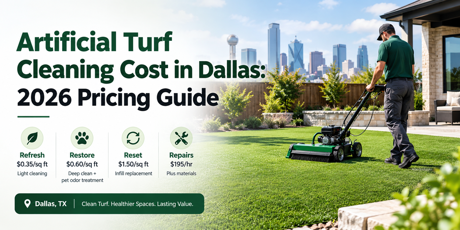 Dallas Artificial Turf Cleaning Cost Guide