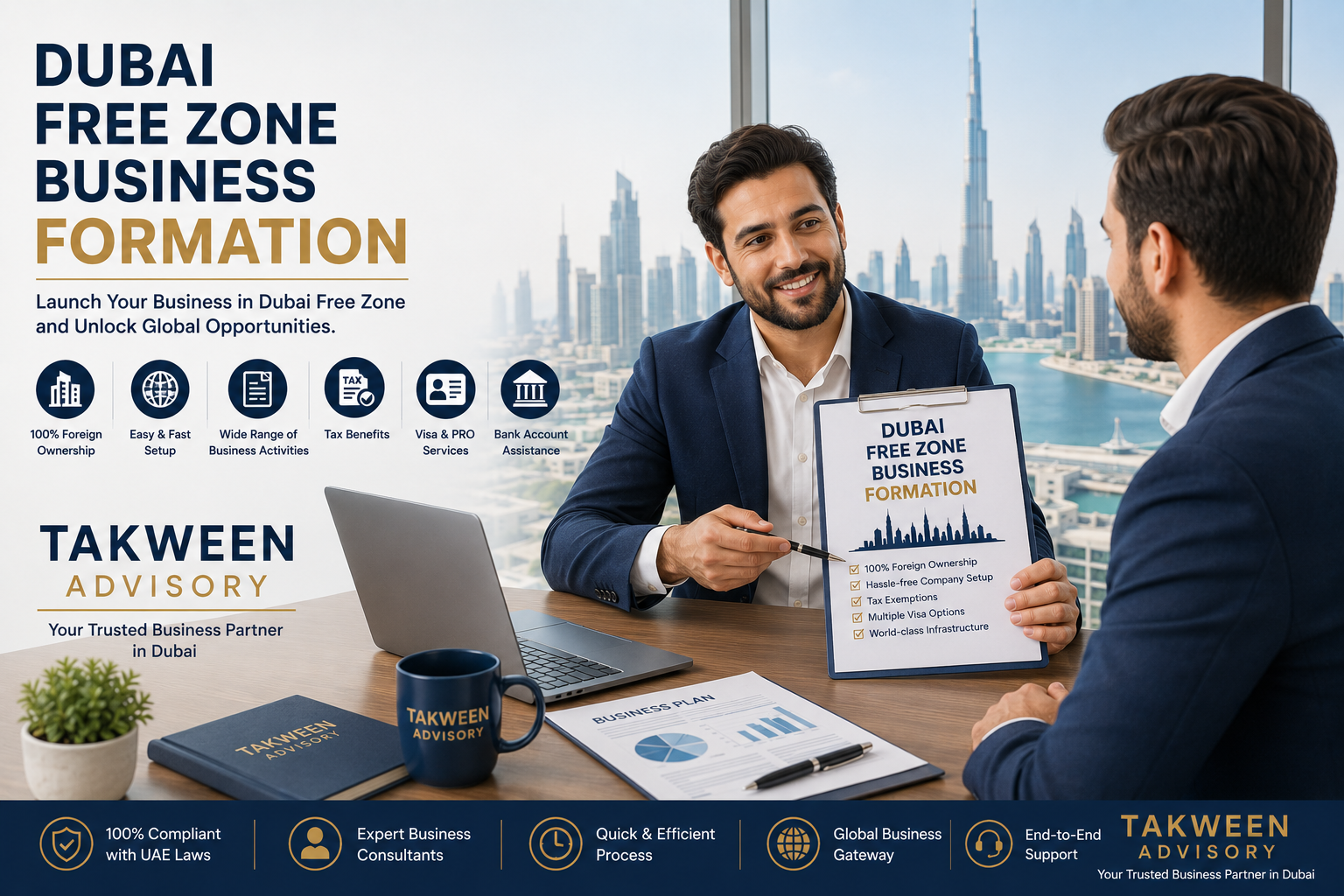 Dubai free zone company setup cost guide with Takween Advisory