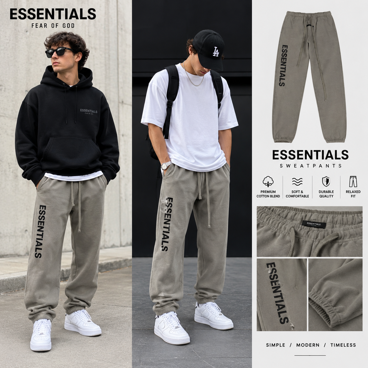 Essentials Hoodie Premium Fleece Oversized Pullover for Men & Women