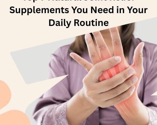 Natural joint relief supplements featuring turmeric, Boswellia, ginger, and omega-3 for joint health