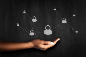 Business professional presenting useful content to an audience