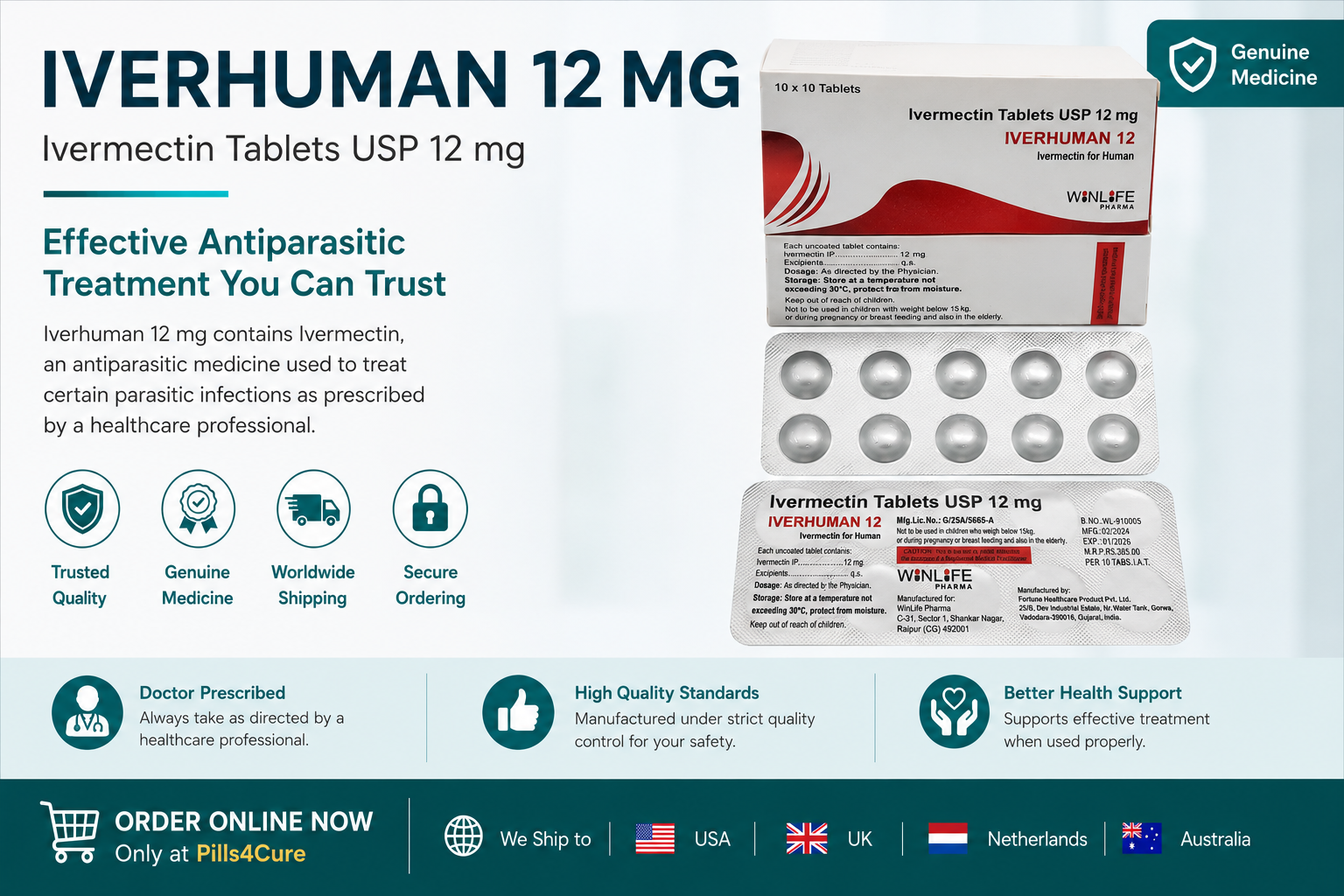 Iverhuman 12mg Tablets Medicine Information and Online Pharmacy Safety Guide