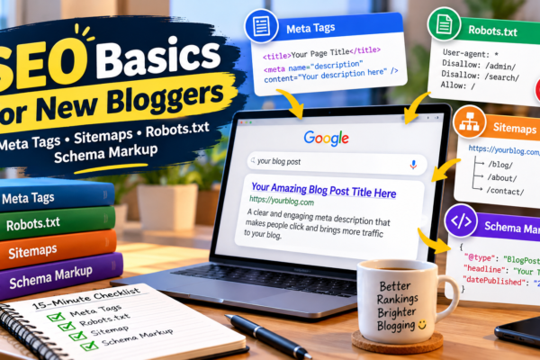 Beginner's guide to SEO basics including meta tags, sitemaps and robots.txt